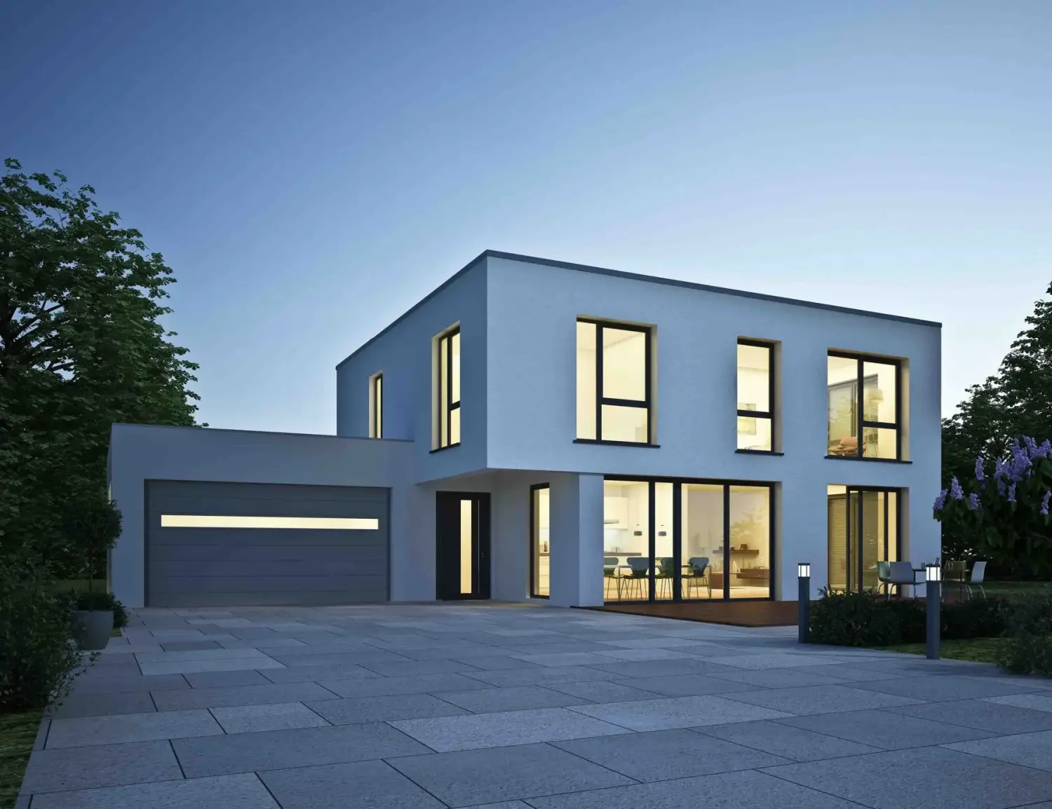 AdMa - EFHweissmodern01Nacht